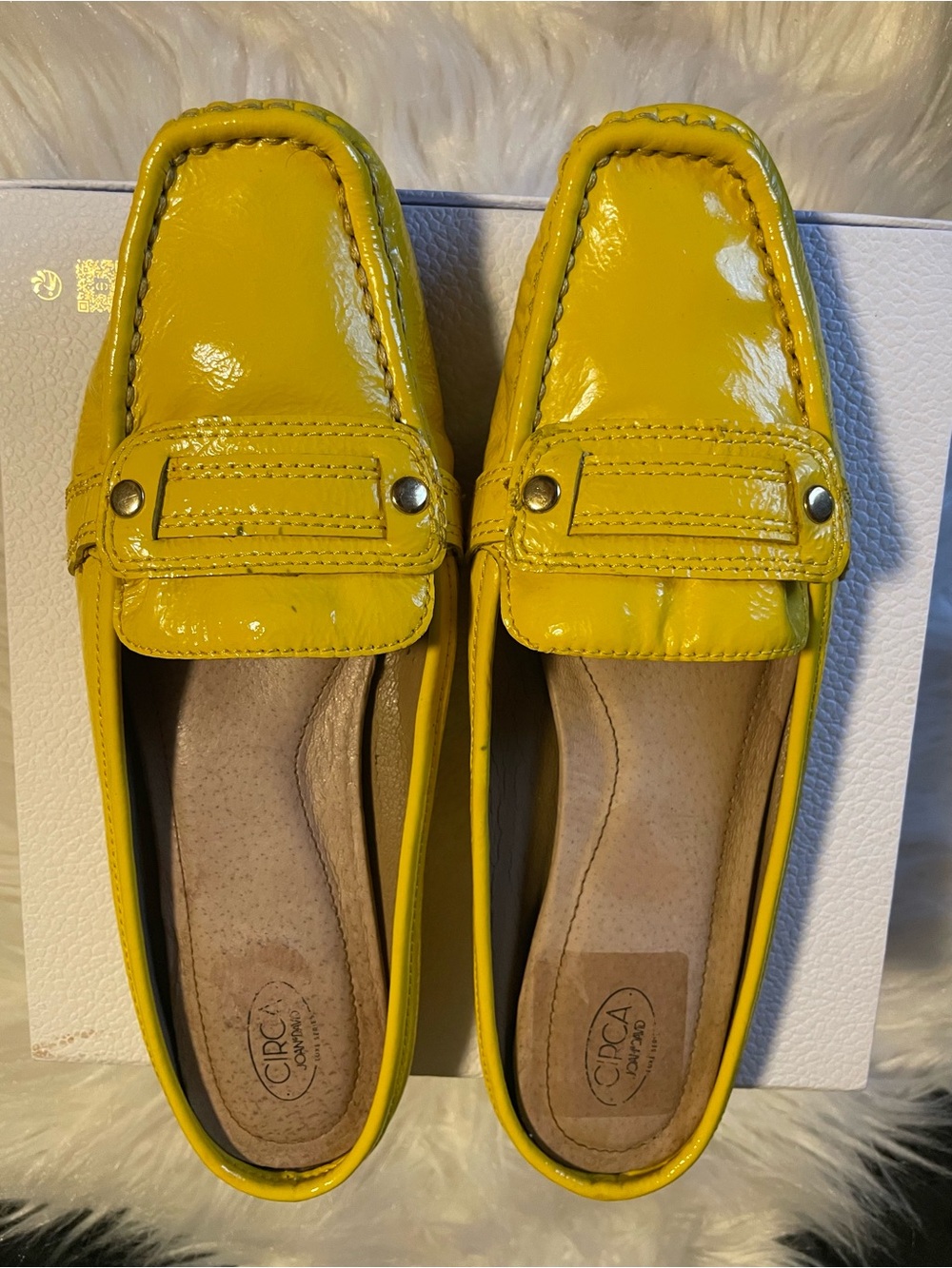 Circa Joan & David Yellow Patent Loafers